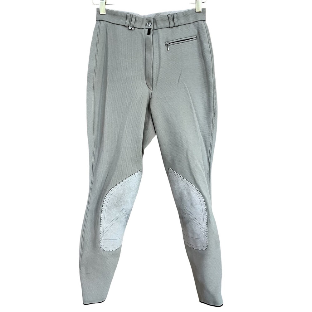 Pikeur Womens 28 Riding Breeches Gray Front Zip Horseback Equestrian Pants EUC